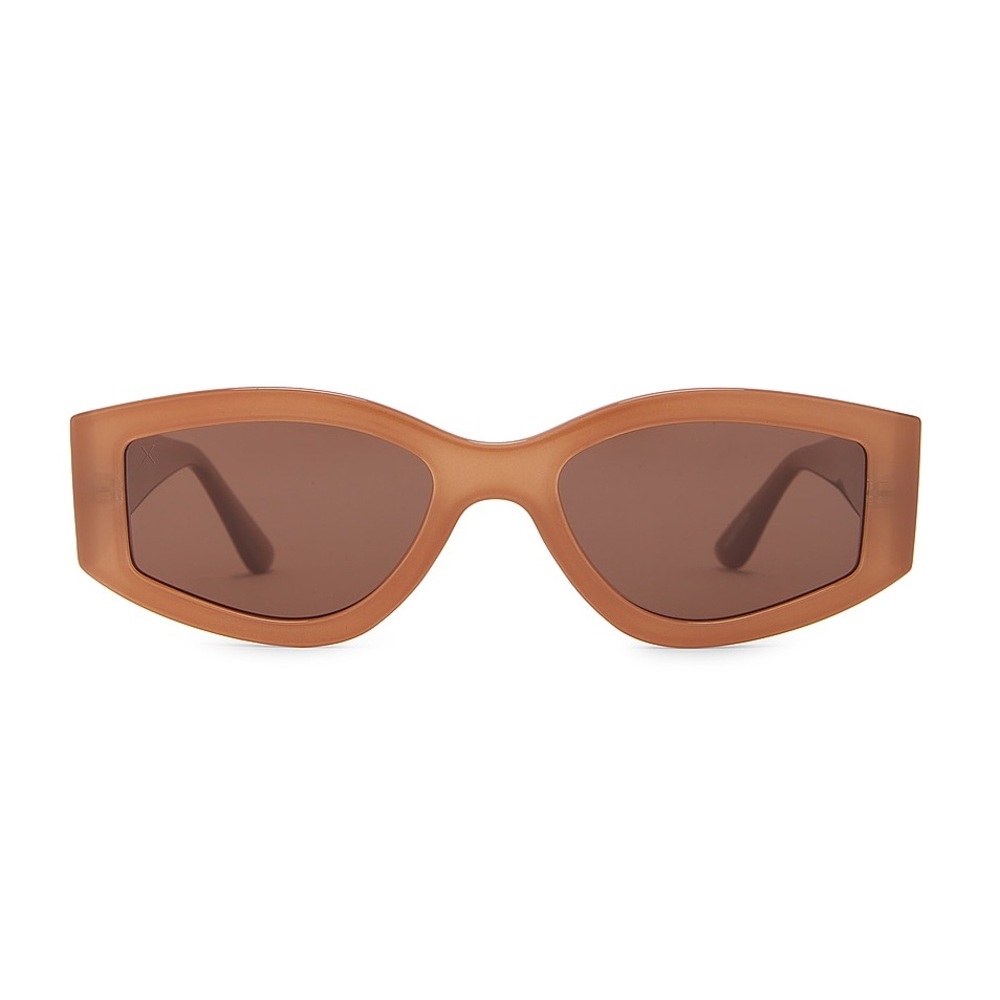 RARE light brown clear rectangle cat eye sunglasses - Picture 1 of 6